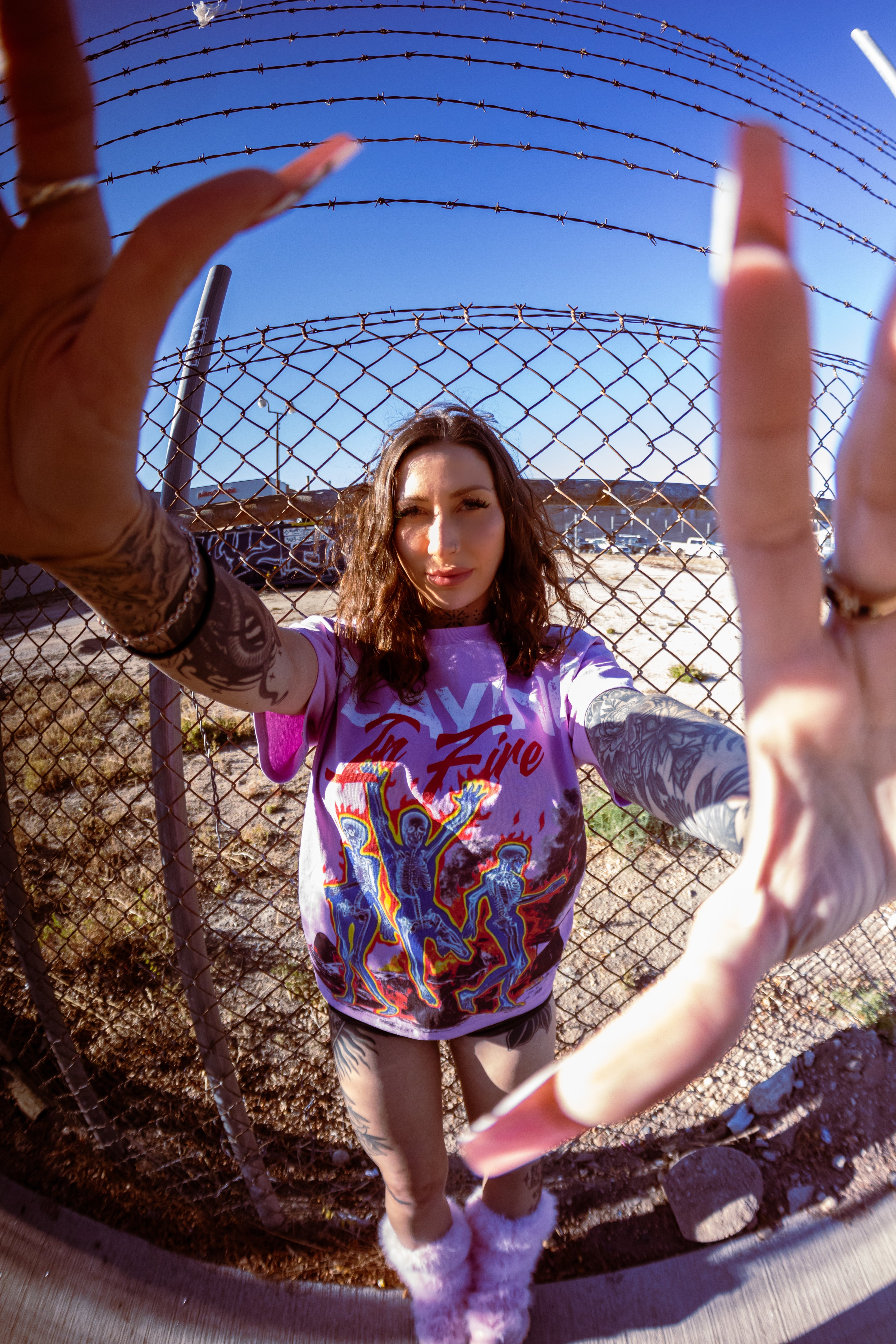 Playing in fire graphic tee